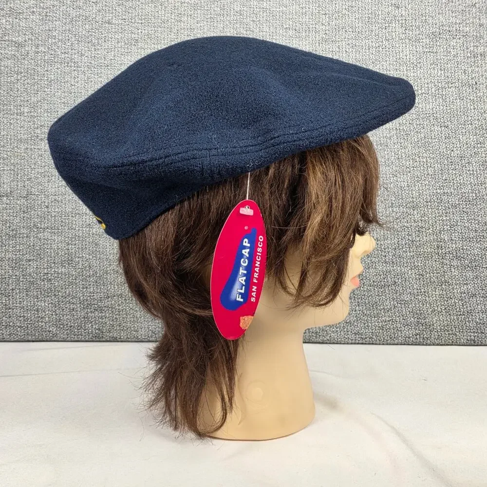 UC CAL BERKLEY x CPC III, INC. VINTAGE 80's NAVY WOOL BLEND FLAT CAP SIZE 7 1/2